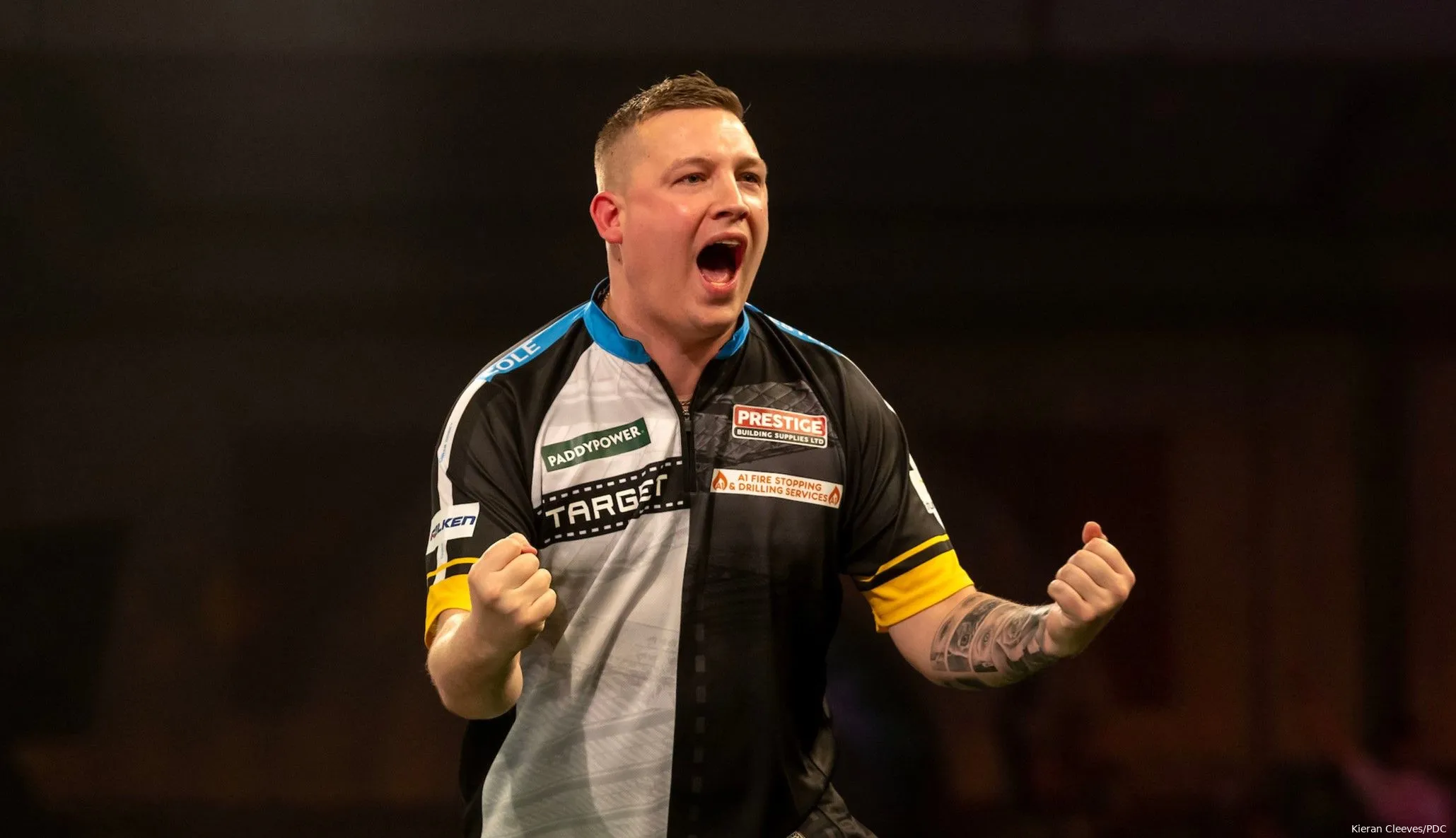 Third time lucky for Chris Dobey! 'Hollywood' survives matchdart nerves